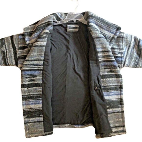 prAna Arria Aztec Wool Blend Jacket Womens L Southwest Gray Blue Sweater Coat - Picture 10 of 11